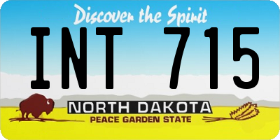 ND license plate INT715