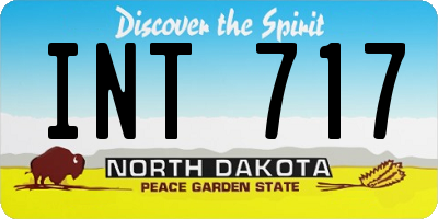 ND license plate INT717