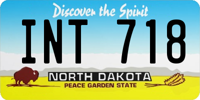 ND license plate INT718