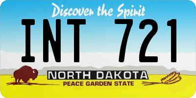 ND license plate INT721