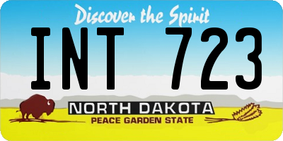 ND license plate INT723