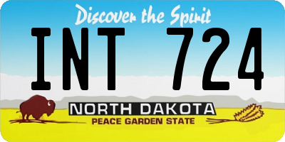 ND license plate INT724