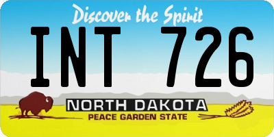 ND license plate INT726
