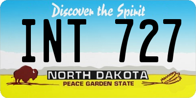 ND license plate INT727