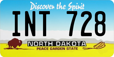 ND license plate INT728
