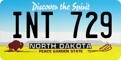 ND license plate INT729