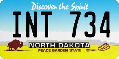 ND license plate INT734