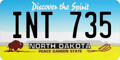 ND license plate INT735
