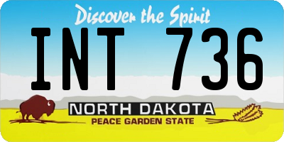 ND license plate INT736