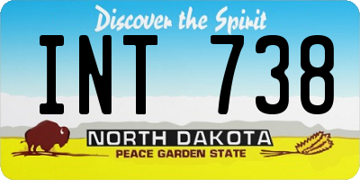 ND license plate INT738