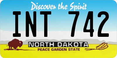 ND license plate INT742