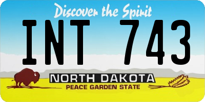 ND license plate INT743