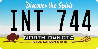 ND license plate INT744