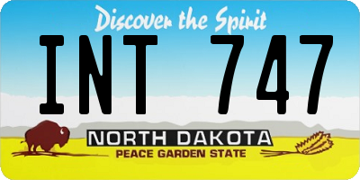 ND license plate INT747