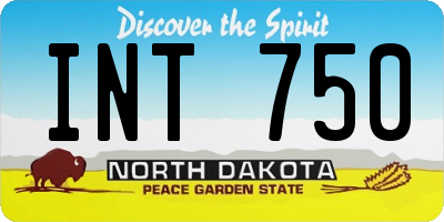 ND license plate INT750
