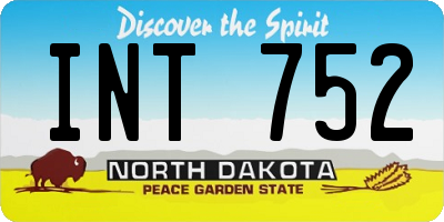ND license plate INT752