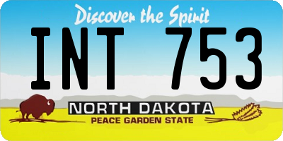 ND license plate INT753