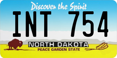 ND license plate INT754