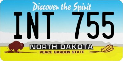 ND license plate INT755