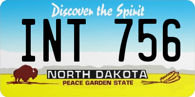ND license plate INT756