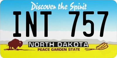 ND license plate INT757
