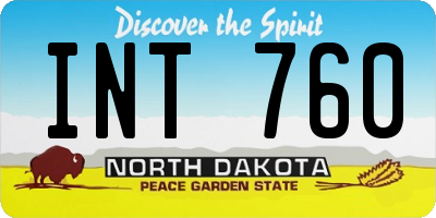 ND license plate INT760