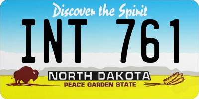 ND license plate INT761