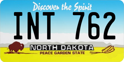 ND license plate INT762