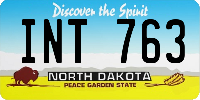 ND license plate INT763