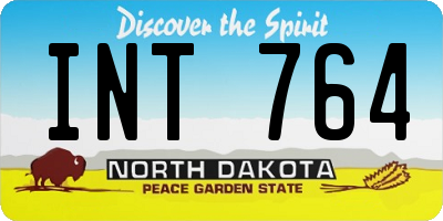 ND license plate INT764