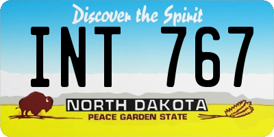 ND license plate INT767