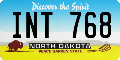 ND license plate INT768