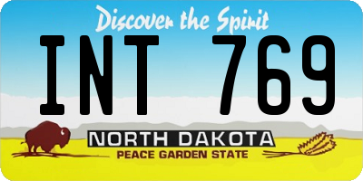 ND license plate INT769