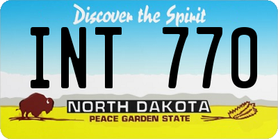ND license plate INT770