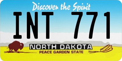 ND license plate INT771