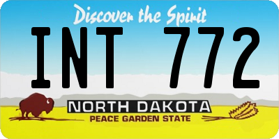 ND license plate INT772
