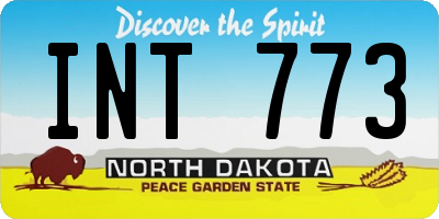 ND license plate INT773