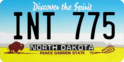 ND license plate INT775