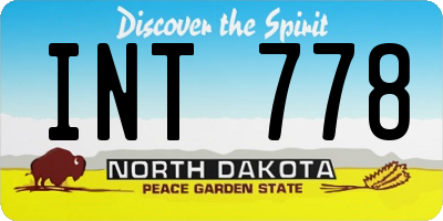 ND license plate INT778