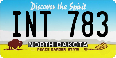 ND license plate INT783