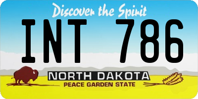 ND license plate INT786
