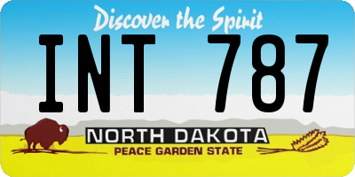 ND license plate INT787