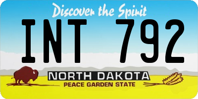ND license plate INT792