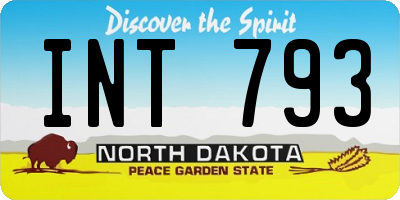 ND license plate INT793