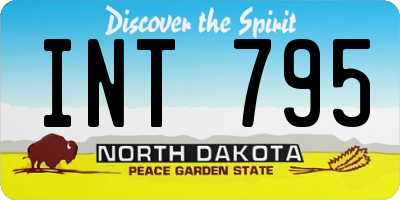 ND license plate INT795