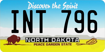 ND license plate INT796
