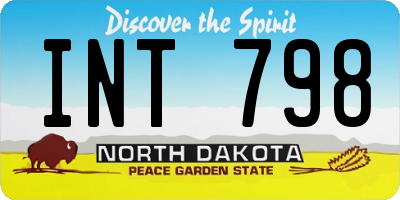 ND license plate INT798