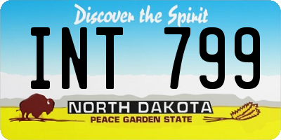 ND license plate INT799