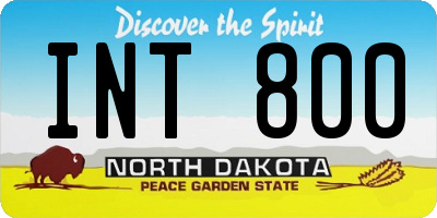 ND license plate INT800