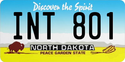 ND license plate INT801
